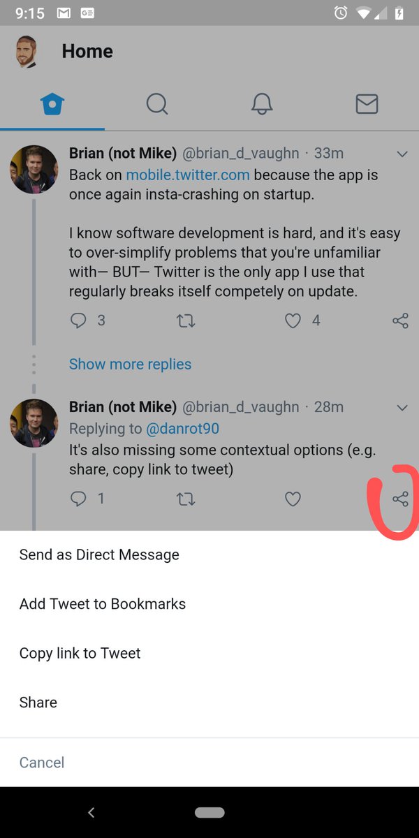 Brian Vaughn It S Also Missing Some Contextual Options E G Share Copy Link To Tweet