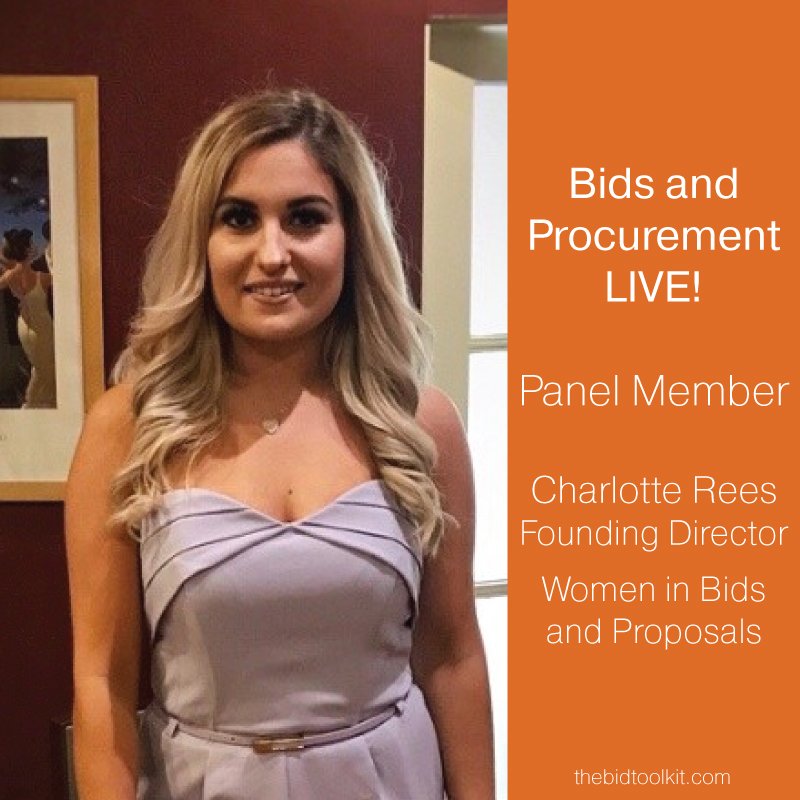 thebidtoolkit's tweet photo. Morning! We are thrilled to reveal another of our panel for Bids and Procurement LIVE! ... Charlotte Rees.
Charlotte will be talking more about #WIBAP and how she is hoping to tackle the diversity issues faced in bidding.
π« https://t.co/REi0kXfLov
#bidmanager #event #london https://t.co/VGQxMPNz4d