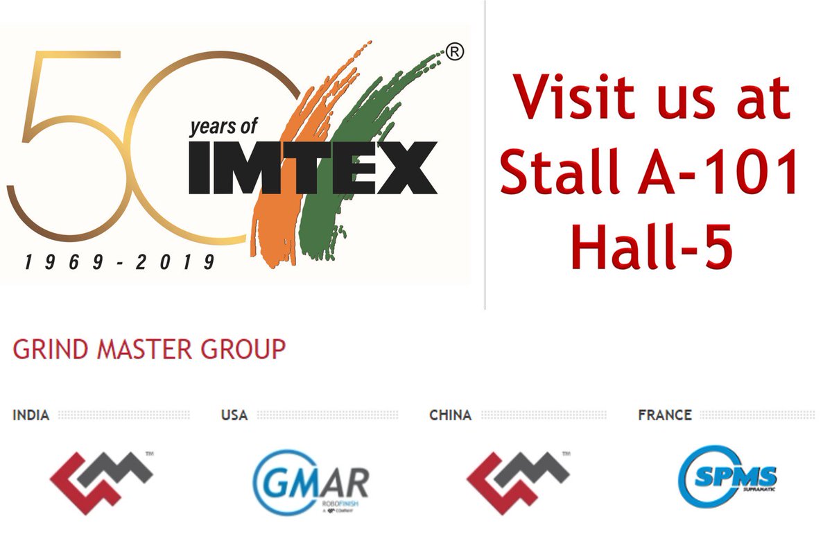 grindmaster_'s tweet photo. Register at our #IMTEX 2019 special portal to meet the experts in #ROBOFINISH #SUPRAMATIC #NANOFINISH Technologies
https://t.co/HlmZPVfg7u https://t.co/epYWLRkx7J