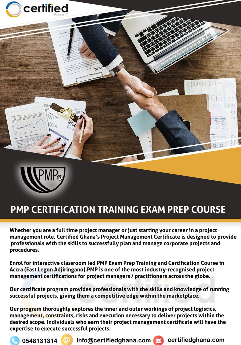 itilghana's tweet photo. PMP Certification Training Exam PREP Course in Certifiedghana.
#PMP
#PERP
#certifiedghana
Enroll for course and schedule visit website : https://t.co/jzR1sveHym https://t.co/32BdtiqTlT
