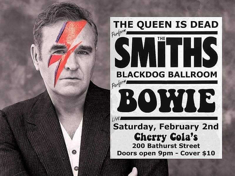 BlakdogBallroom's tweet photo. Sat. Feb. 2
@Cherry_Colas
#Toronto
@BlakdogBallroom
Do
#DavidBowie
@TheQueenIsDeadT
Do
#TheSmiths
Presented by:
@driveevents247
Rsvp:
https://t.co/RpW3hEpGFo
#Ontario #Canada #yyz #livemusic #music #ziggystartdust #morrisey @mattgroopie @seerockliveMAG #RT #retro #event https://t.co/fXRnT2gtdc