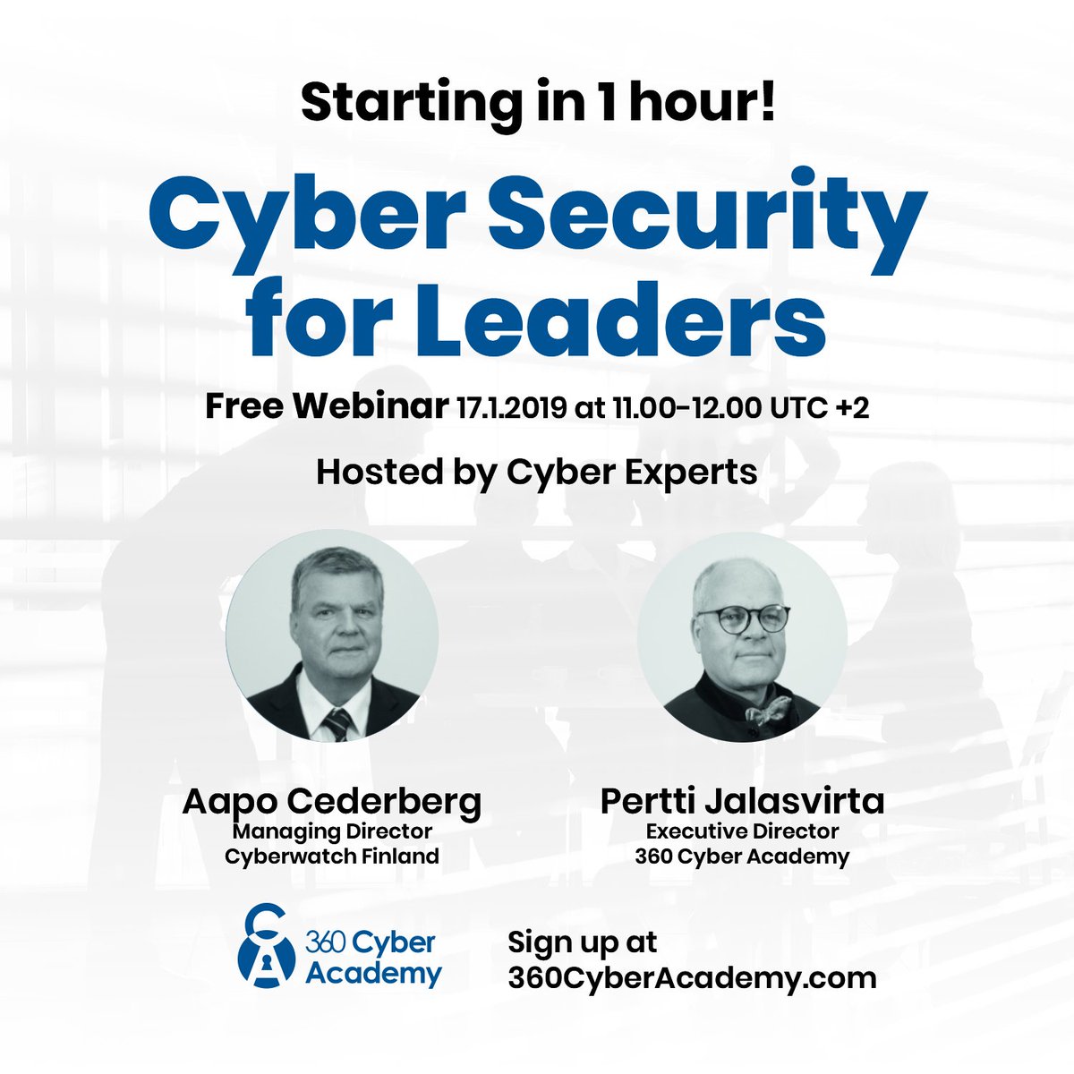 360CyberAcademy's tweet photo. There is still time to join our first Cyber Security Webinar at 11am UTC+2
Take a seat at https://t.co/UETkoNvpEb 
#cybersecurity #360cyberacademy #lifelonglearning https://t.co/5aOBAOInLJ