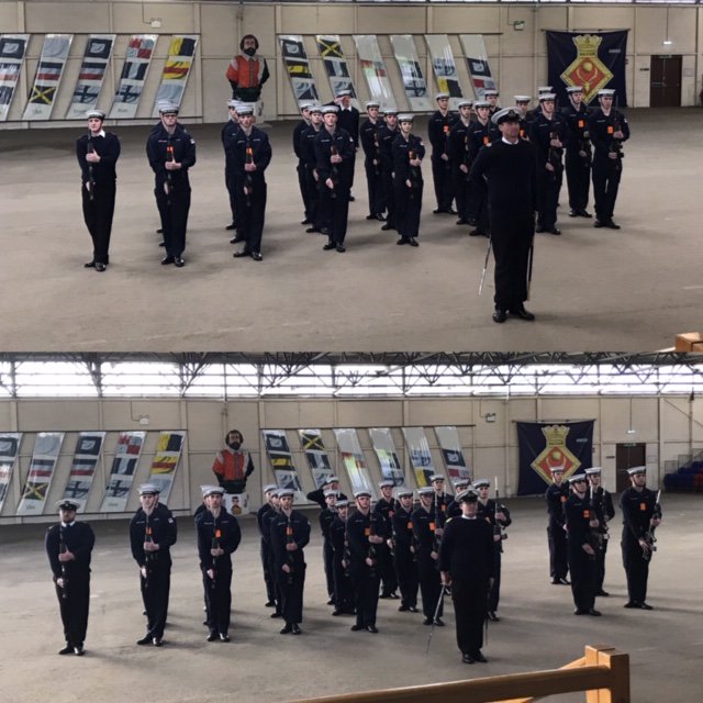 HMS_Raleigh's tweet photo. #CORNWELL25s
More Ganges points were up for grabs and the honour of Lead Guard on their Pass-out. Really close completion between both classes, but the winners of the Howe Trophy and Lead Guard was Port Class. #C2DRIL #marching https://t.co/lsHBxt4C0o