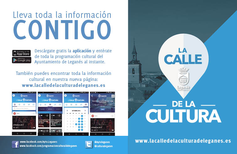 AytoLeganes's tweet image. Lleva contigo toda la información del programa #AEscena. Descarga la app de @culturaleganes y entérate de toda la información cultural de tu ciudad. 
También en la web lacalledelaculturadeleganes.es/inicio.aspx