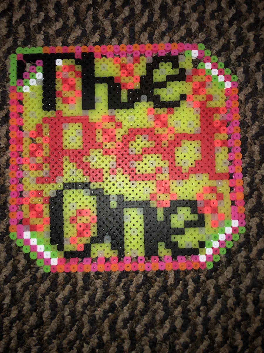 red_hot_high's tweet image. My first perler design... ummm yea, if this doesn’t explain my personality, Idk what will 😅🤷🏼‍♀️ #first #perler #TheRedOne #edmtwitter #imaspaz