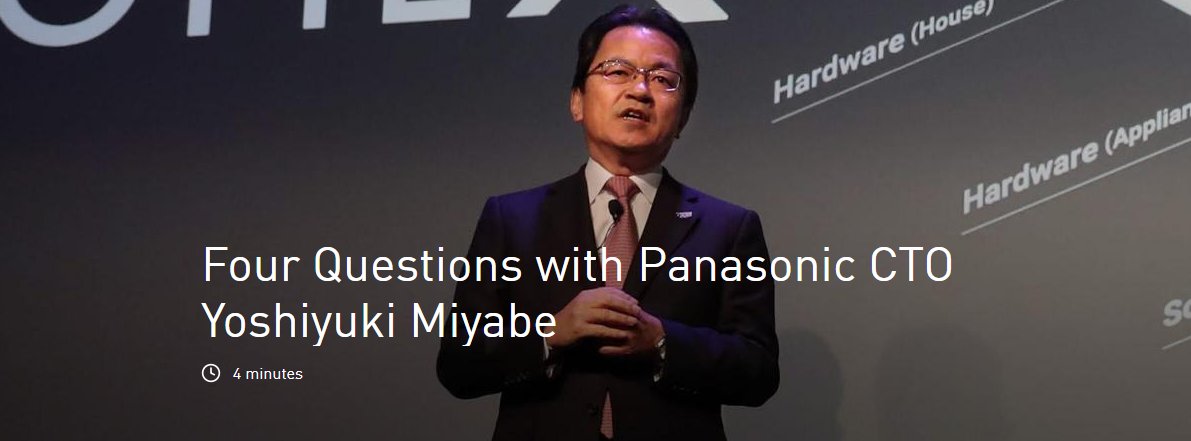 panasonic's tweet photo. Via @PanasonicUSA - For A Better Life, A Better World, our CTO Yoshiyuki Miyabe shares we're shifting the focus from the product to the user to create a human-centric model for innovation Read: https://t.co/RF0O5Y0zBF Watch: https://t.co/oLujZizvUY #PanasonicCES #PanasonicTech https://t.co/MNlh09TwQo