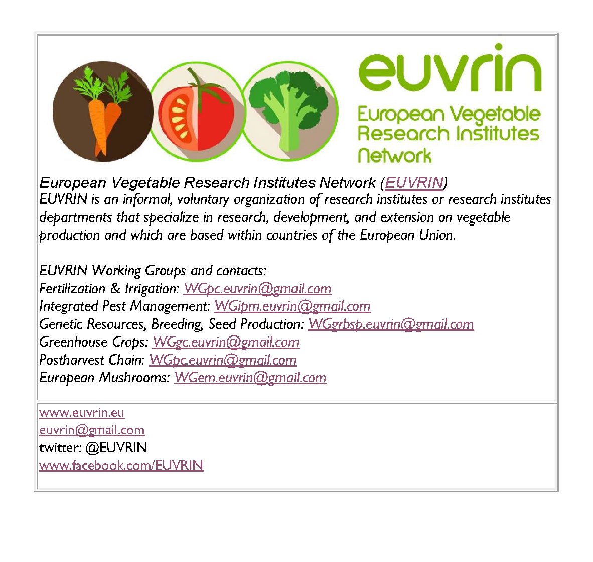 euvrin's tweet photo. We have created emails accounts for euvrin and for each Working Group. Use them to contact us! https://t.co/gLjoEFX25z