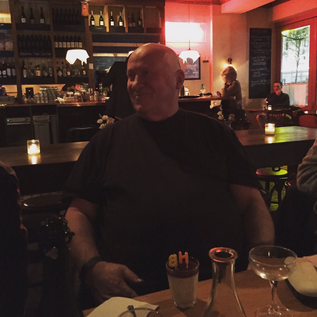 Happy Birthday <a href="/Gavin_Bryars/">Gavin Bryars</a> you handled us singing at you in the restaurant with style