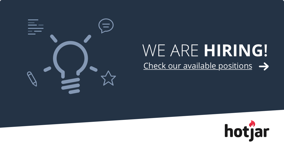 🍯  <a href="/hotjar/">Hotjar | by Contentsquare</a> are looking for Customer Support Pros!  buff.ly/2FtyM20
#StartUpJobs #RemoteWorking #CSJobs