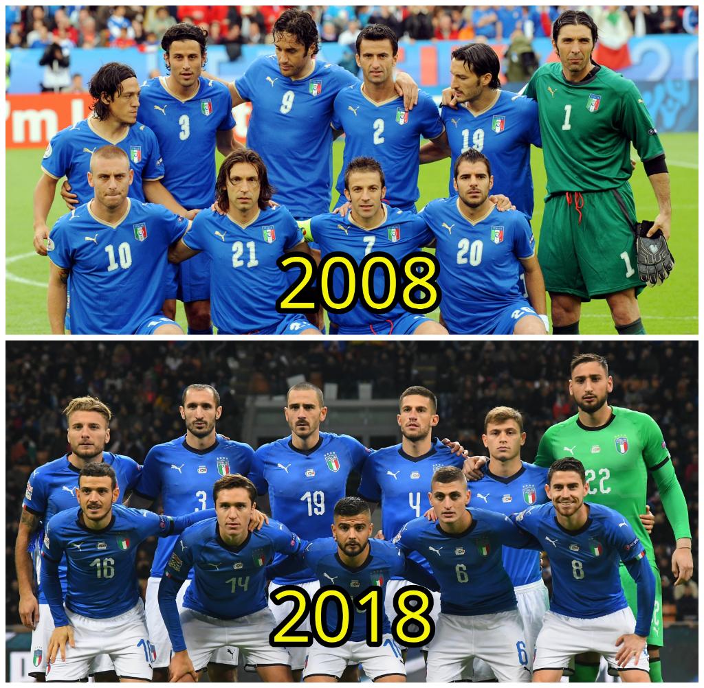 UEFA EURO 2⃣0⃣0⃣8⃣
UEFA Nations League 2⃣0⃣1⃣8⃣
#10yearchallenge #TenYearChallenge @Vivo_Azzurro