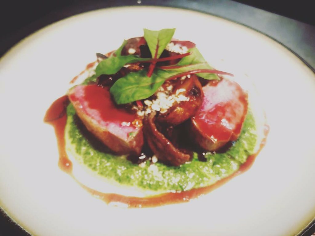 Crispy Duck Breast &amp; Leg - Spinach Purée - Red Cabbage - Parsnip - Toasted Oats &amp; Chard. A classic winters dish on the menu. No fuss just tasty honest food! Best to call ahead for one of our last few weekend tables! #holmfirth #huddersfield #yorkshire