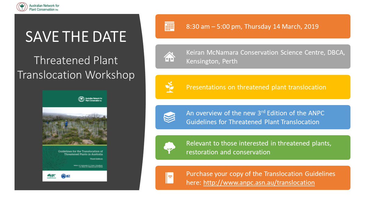 lucy_commander's tweet photo. Save the Date for the WA Threatened Plant Translocation Workshop: Thurs 14 March 2019 #savingourspecies #translocation #actonextinction #threatenedspecies https://t.co/DFVt7LNfmd