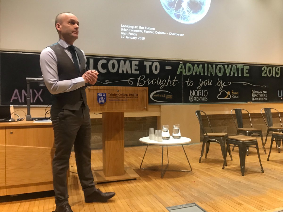 Kicking off, we have Brian Forrester. Partner at <a href="/Deloitte/">Deloitte</a> and Chair of <a href="/IrishFunds/">Irish Funds</a>. Brian discusses his vision for the future of the Irish funds industry. He has over 25 years experience and we’re delighted to have him here with us today. #Adminovate19