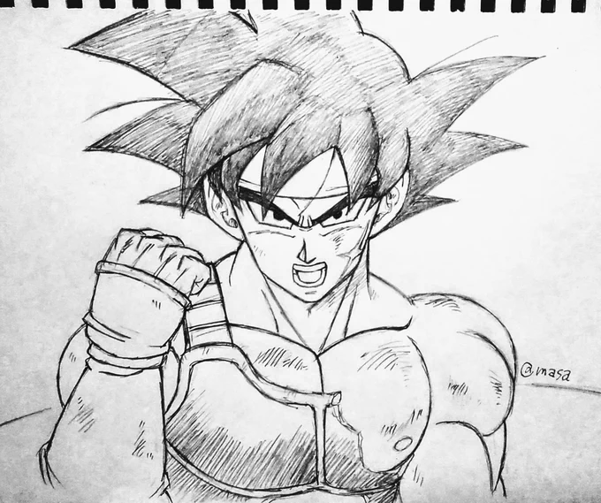 バーダック落書きたったひとりの最終決戦のバーダックはやっぱりカッコいい! #ドラゴンボール #模写 