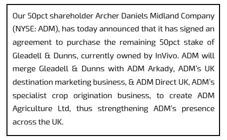 ADMAgriculture's tweet image. ADM to Acquire Gleadell Agriculture Ltd and Dunns Ltd, Combining Existing UK Origination Entities to Create ADM Agriculture Ltd - ow.ly/JMz230nltY7 @ADMupdates