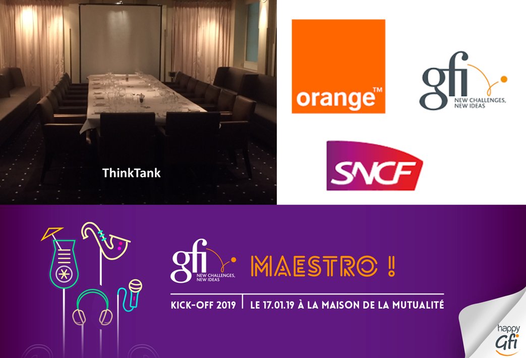 Gfi ? Avant-hier du Contenu lors du ThinkTank, hier du Conseil lors de Costrats chez nos chers clients Orange et SNCF, today du Fun avec le KickOff 2019 à La Maison de la Mutualité ! Alors vous aussi...Rejoignez-nous !!!
#Gfi #Thinktank #Transfo #Cloud #DevOps #Agile #Recrutement