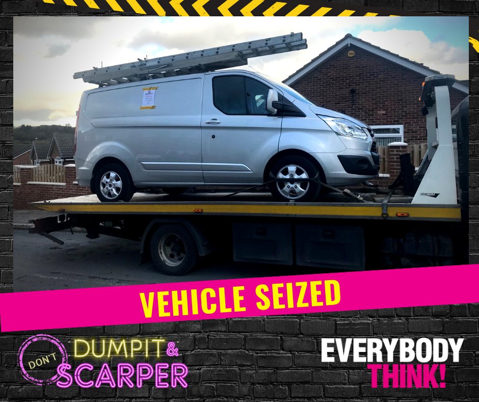 Our enforcement team seized another vehicle for suspected fly tipping! The investigation is underway👀 #EverybodyThink