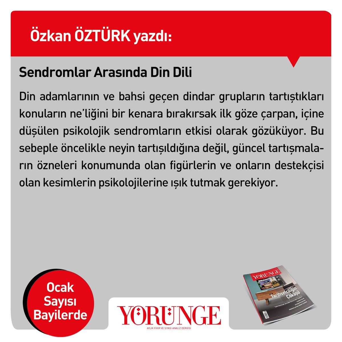 YorungeDergi's tweet photo. Özkan ÖZTÜRK yazdı:
Sendromlar Arasında Din Dili
Okumak için: https://t.co/32gMwRCQDI
@ozkanozturk__
#sendrom #din #dindili #guncel #haber #gundem https://t.co/NIBK9Yge9Z