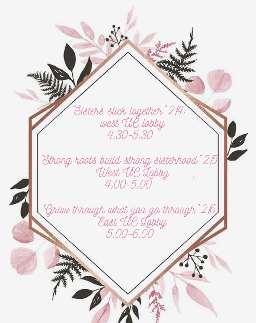 DPhieGammaNu's tweet photo. Its finally here, we are excited to announce our first three days of recruitment! Mark your calenders and let's have some fun🌸🌿🌺🌵
.
.
.
#shawnestateuniversity #dphiehq #deepher #recruitment #sisters https://t.co/JzfOQBOdpk