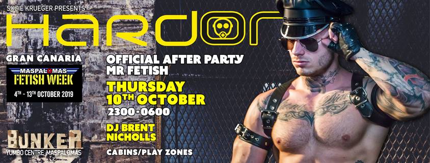 . <a href="/hardonlondon/">Hard On</a> returns to <a href="/Bunker_GC/">Bunker Gran Canaria</a> with <a href="/djbrentnicholls/">Brent Nicholls</a> as the Official After Party for Mr Fetish 2019 during <a href="/MFW_GC/">MaspalomasFetishPride</a>