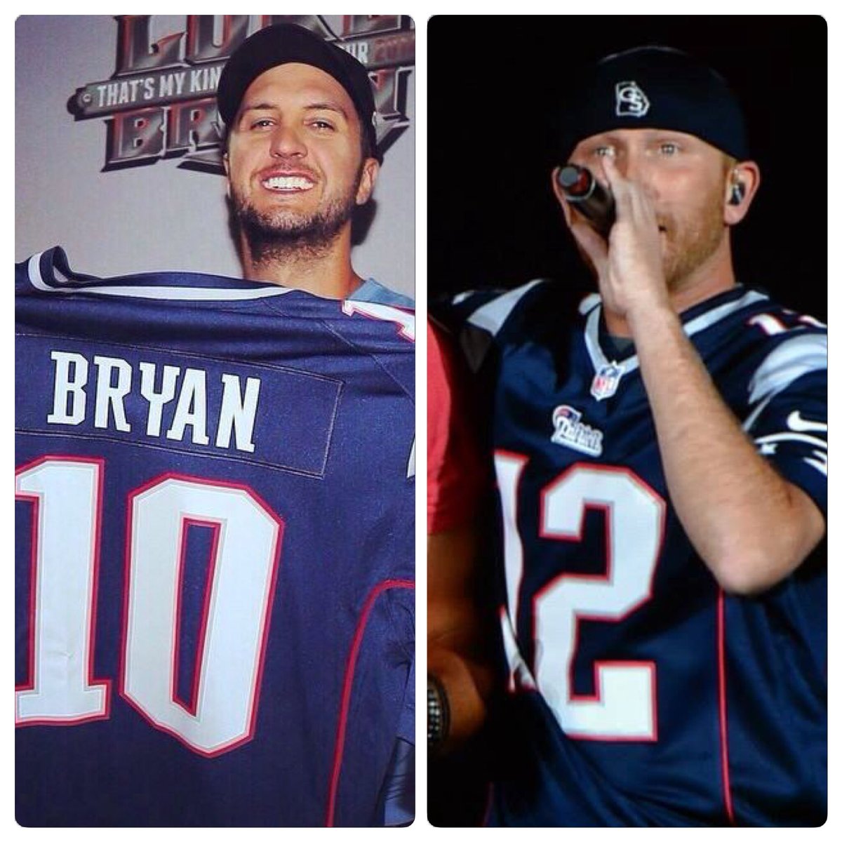 NECntryMusic's tweet photo. This @LukeBryanOnline/@coleswindell/@JonTLangston tease got us to thinking...

HOW AWESOME WOULD IT BE IF THEY PLAYED AT @GilletteStadium THIS SUMMER!? 😲

RETWEET IF YOU AGREE!

(We know Luke and Cole already have @Patriots jerseys... Langston needs one too!) https://t.co/RaOWjAitej