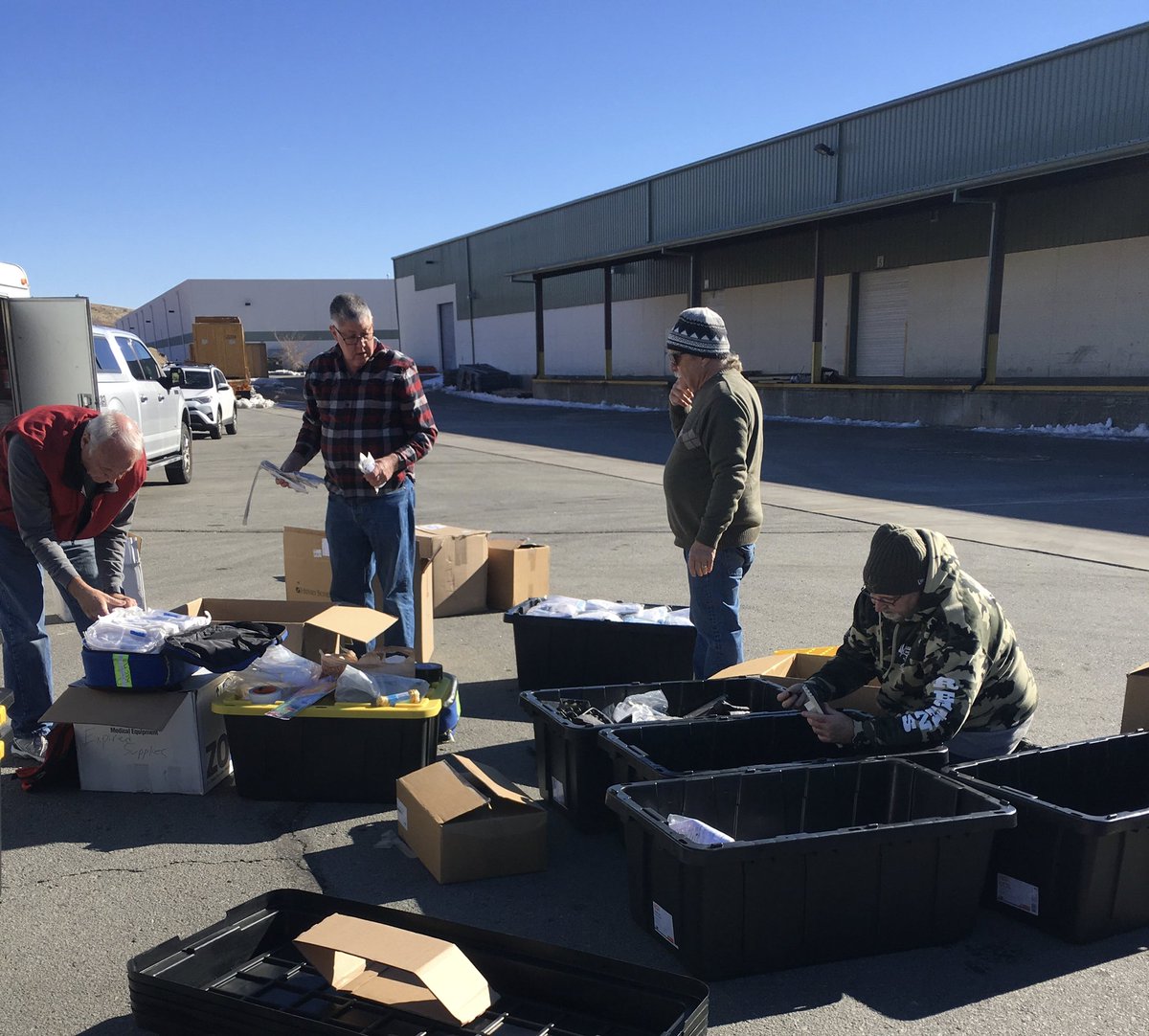 Several club members and guests recently helped pack donated medical equipment and supplies for shipment to a hospital on Christmas Island. Special thanks to all who donated funds and equipment.