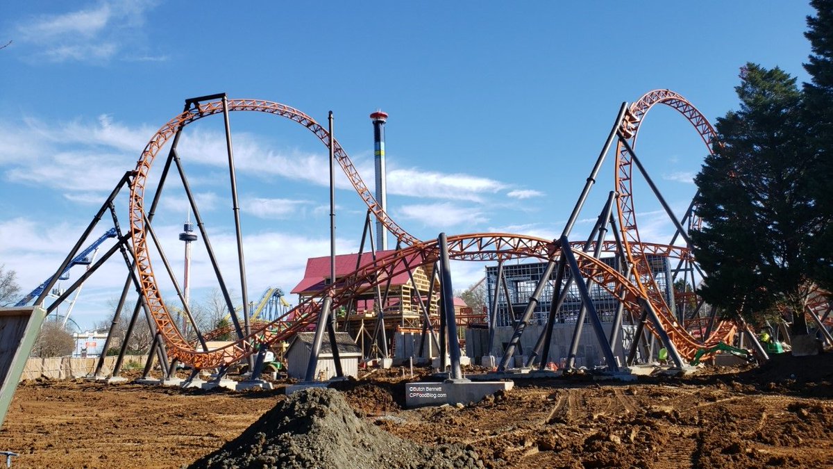 FUNFoodBlog's tweet image. What is going on in the @Carowinds Blue Ridge Junction? The large distillery piping is finally complete and production should start pull-through testing soon. #CopperheadStrike 

Details: cpfoodblog.com/carowinds-blue…