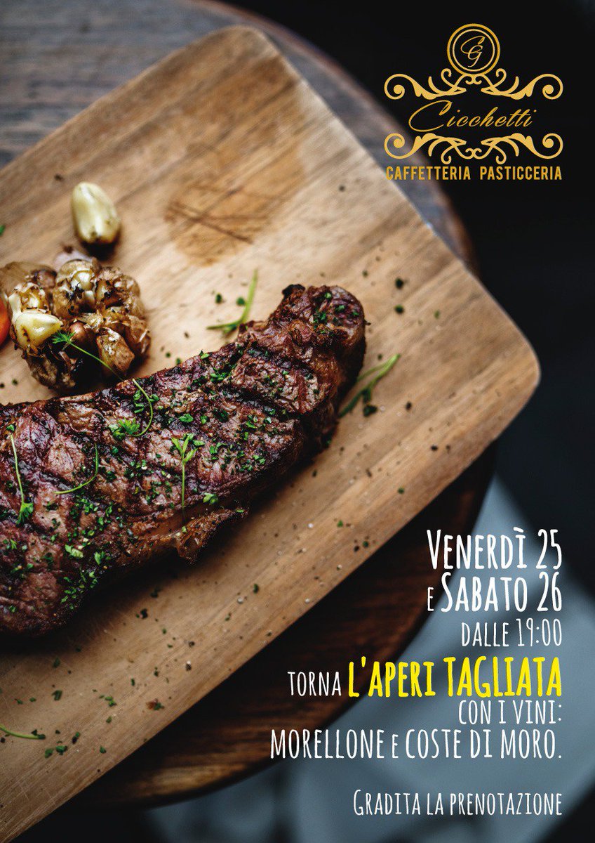 CicchettiPastic's tweet photo. Venerdì 25 e Sabato 26 gennaio dalle ore 19.00, vi aspettiamo con l'Aperi tagliata.
Potrete gustarla insieme al Morellone de Le Caniette ed al Coste di moro, della cantina Lunaria.
➡️Prenotazioni al n. 0736 341164
#Cicchetti #Caffetteria #Pasticceria #Aperitagliata https://t.co/catr1aL9Om