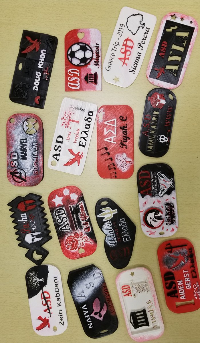 RussDowns's tweet photo. G6 Tech rapping up Intro to  Design w @tinkercad and @Ultimaker. Backpack tags for G6 WWW trip to Greece. https://t.co/iib56c5QM7