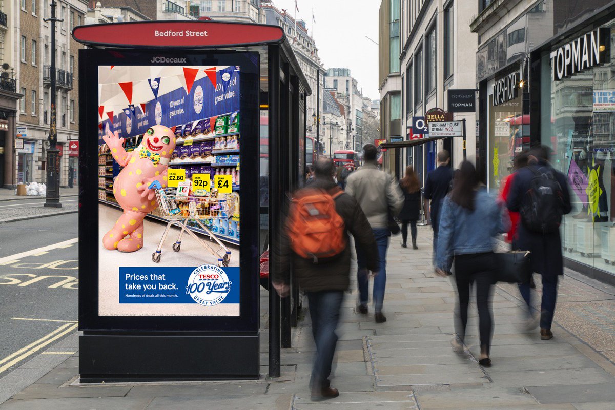 We are loving the <a href="/Tesco/">Tesco</a> campaign celebrating “prices that take you back”  with ‘90s legends Mr Blobby and Wolf from Gladiators @MediaComUK <a href="/kineticwwUK/">Kinetic UK</a>