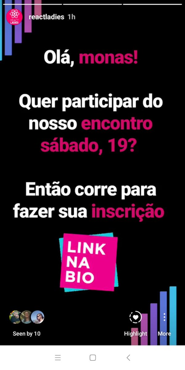 ReactLadies's tweet image. Já temos encontro programado pro próximo sábado, quam tá animada levanta a mão aheeeeee!!!!

Segue links importantes: 
Inscrição: meetup.com/pt-BR/Women-Wh…
Desafio: github.com/ReactLadies/ch…