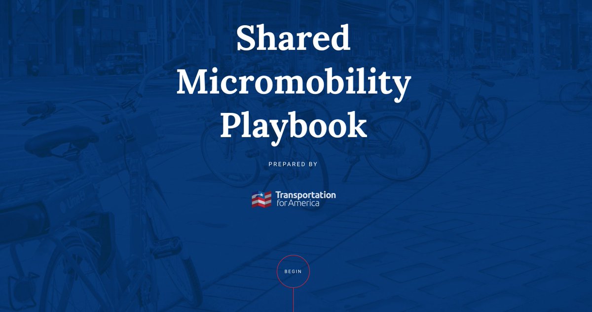 T4America's tweet photo. Out now: T4America's policy guide for shared micromobility services like dockless bikes, electric scooters. Coming soon: a deep dive discussion about the Playbook on 1/28. https://t.co/PwthP00JAj https://t.co/bIFJFhvo4R