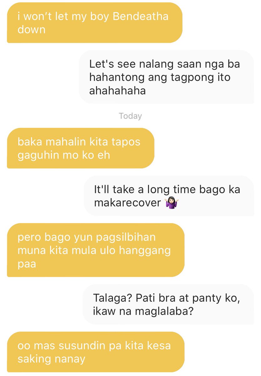 sanaysasanaysay's tweet photo. fave bumble convo so far π #s2pidluv https://t.co/jXPyN7kKdt