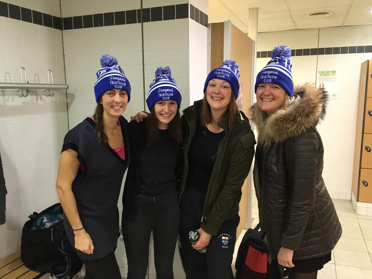 Club members looking great in the new club bobble hat! #Triathlon #hampstead #Swim #bike #run