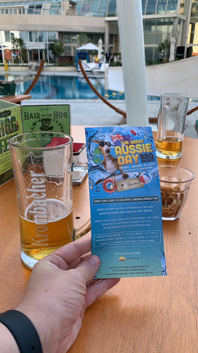 Hey, if you’re Aussie or want to be one or are just nice people come to the #AustraliaDay2019 celebration at <a href="/RoyalMeridienAD/">LeRoyalMeridienAD</a> thanks to <a href="/AussiesAbroadAD/">AussiesAbroadAD</a>