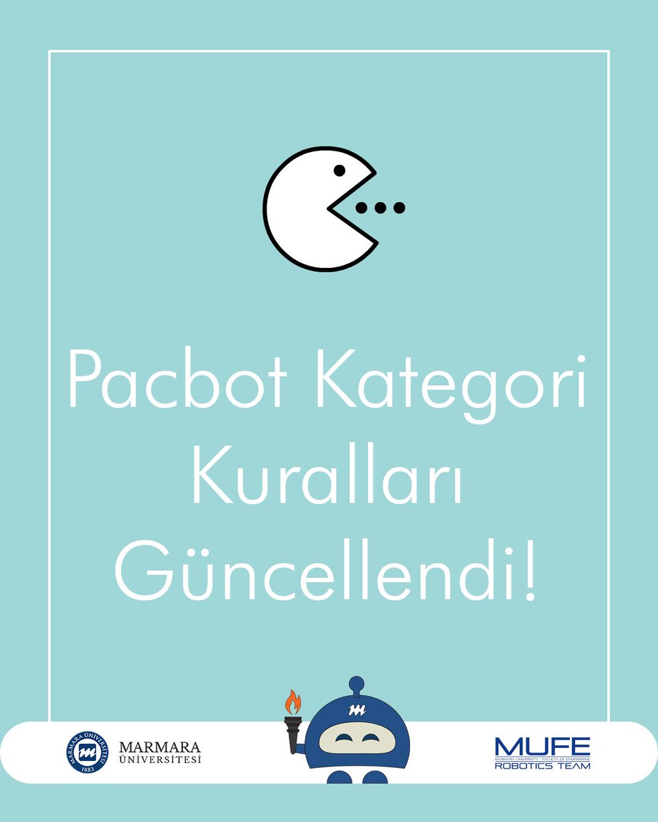 Pacbot kategori kuralları güncellendi! Hemen incelemek için sitemizi ziyaret edebilirsiniz! 🤖 olimpiyat.muferobotics.org/kategori/pacbot