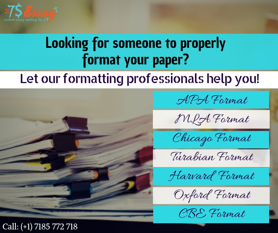 7DollarEssay's tweet image. Looking for someone to properly format your paper? Let our formatting professionals help you!
Hire us:
Call: (+1) 7185 772 718
Email: Info@7DollarEssay.com
7dollaressay.com
#APAAssignments #ChicagoAssignments #CustomFormatting #Editing #Proofreading #Services #Professional