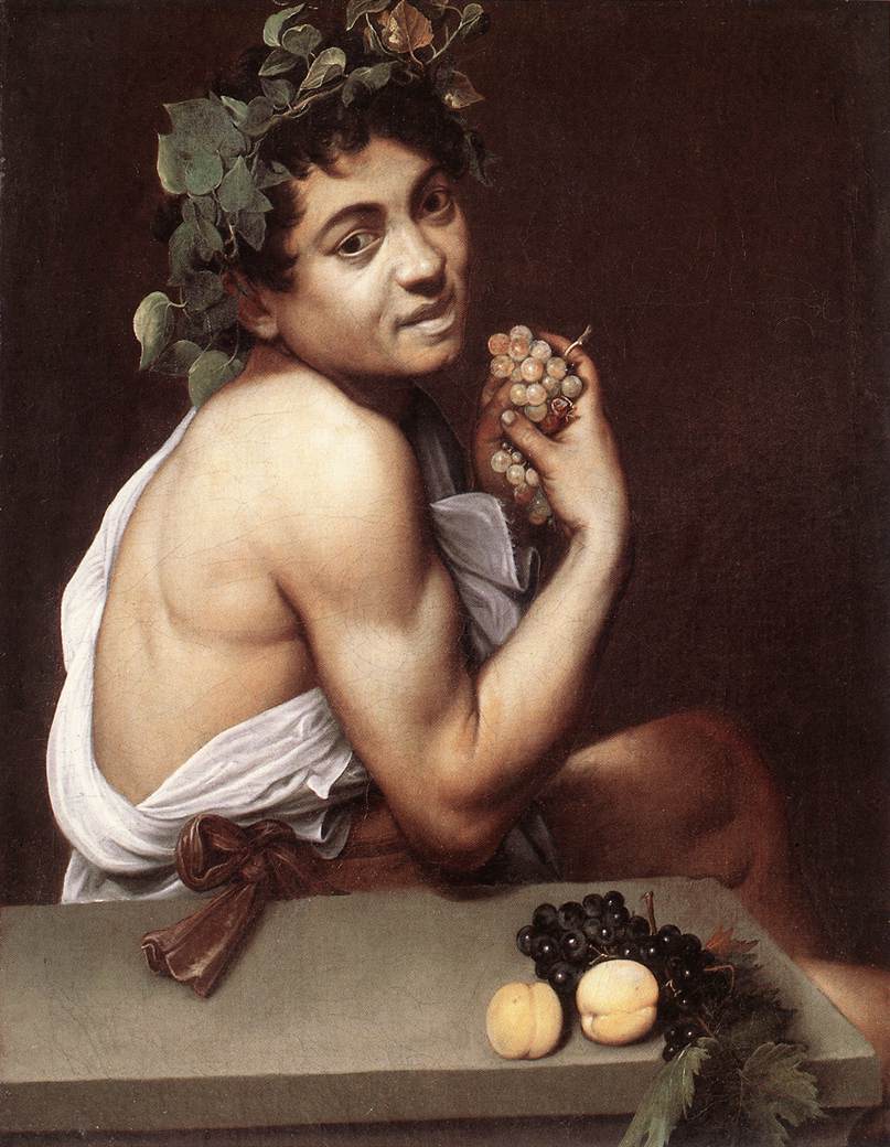 Caravaggio, henüz modellere ödeme yapacak maddi gücü olmadığı yıllarda, aynada kendi yansımasını eserlerinde kullanırdı. 'Hasta Bacchus' adlı bu eser, kendini model olarak kullandığı resimlerinden biridir.
