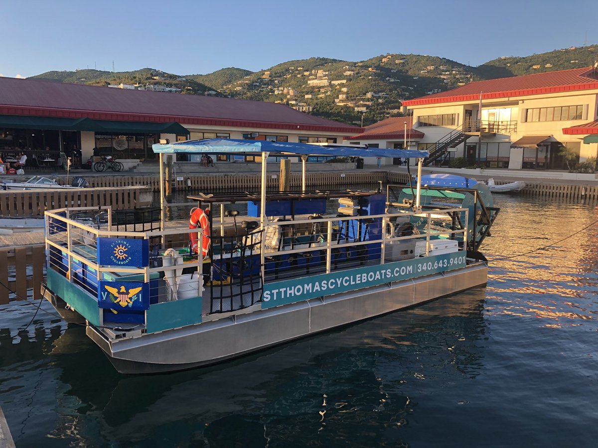 sttcycleboats's tweet photo. Our website is up and the boat has arrived! Hoping to accept bookings starting mid-February! #drinkpedalparty #cycleboat #stthomas https://t.co/V53XcwS9qJ