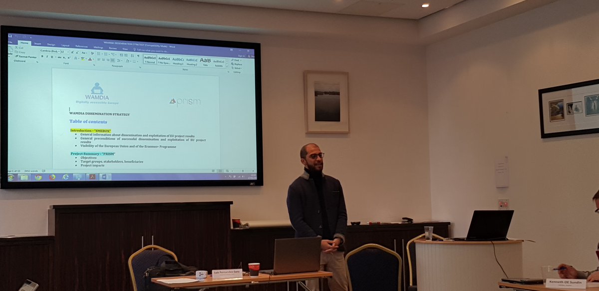 DMCMetrix's tweet image. Simone Indovina presenting the WAMDIA wamdia.eu/en/ dissemination strategy at the 3rd meeting in Dublin this afternoon. @WAMDIA_Project @marycleary21