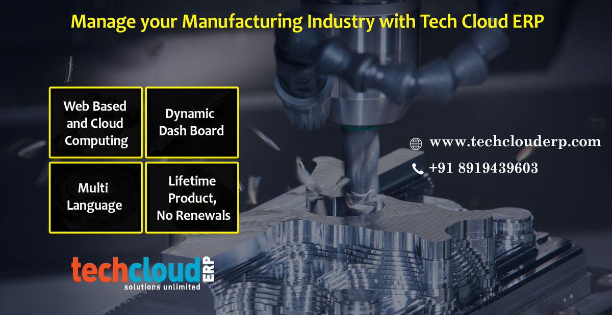 TechCloudERP's tweet photo. @TechCloudERP system regulates the entire business strategies with a suite of #softwaremodules in all the areas of business. Our software is used as a desirable link to enhance integration between all functional areas within the #manufacturing enterprise.
https://t.co/syp4JEte6U https://t.co/b0NPa07aet