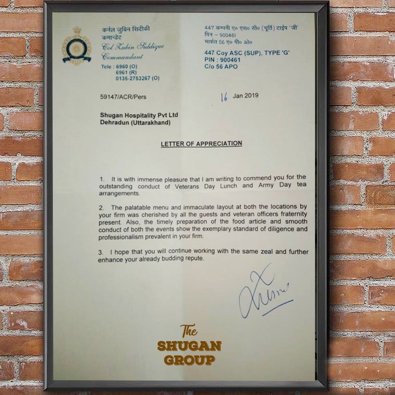 TheShugan's tweet photo. Some kind words from our esteemed #client #IndianArmy
.
.
.
.
#catering #outdoorcatering #goodtimes #caterers https://t.co/M3kXaEwTs8