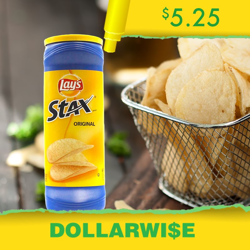 DollarwiseCarib's tweet photo. Lay's Stax in Cheddar, Jalapeno Pepper Jack, Original, BBQ and Bacon and Cheddar Potato Skins: $5.25 each.
#dollarwise #dollarstore #dollarwisedeals #barbados #barbadosbusiness #snacks #lays #laysstax https://t.co/6ES8KdkS9u
