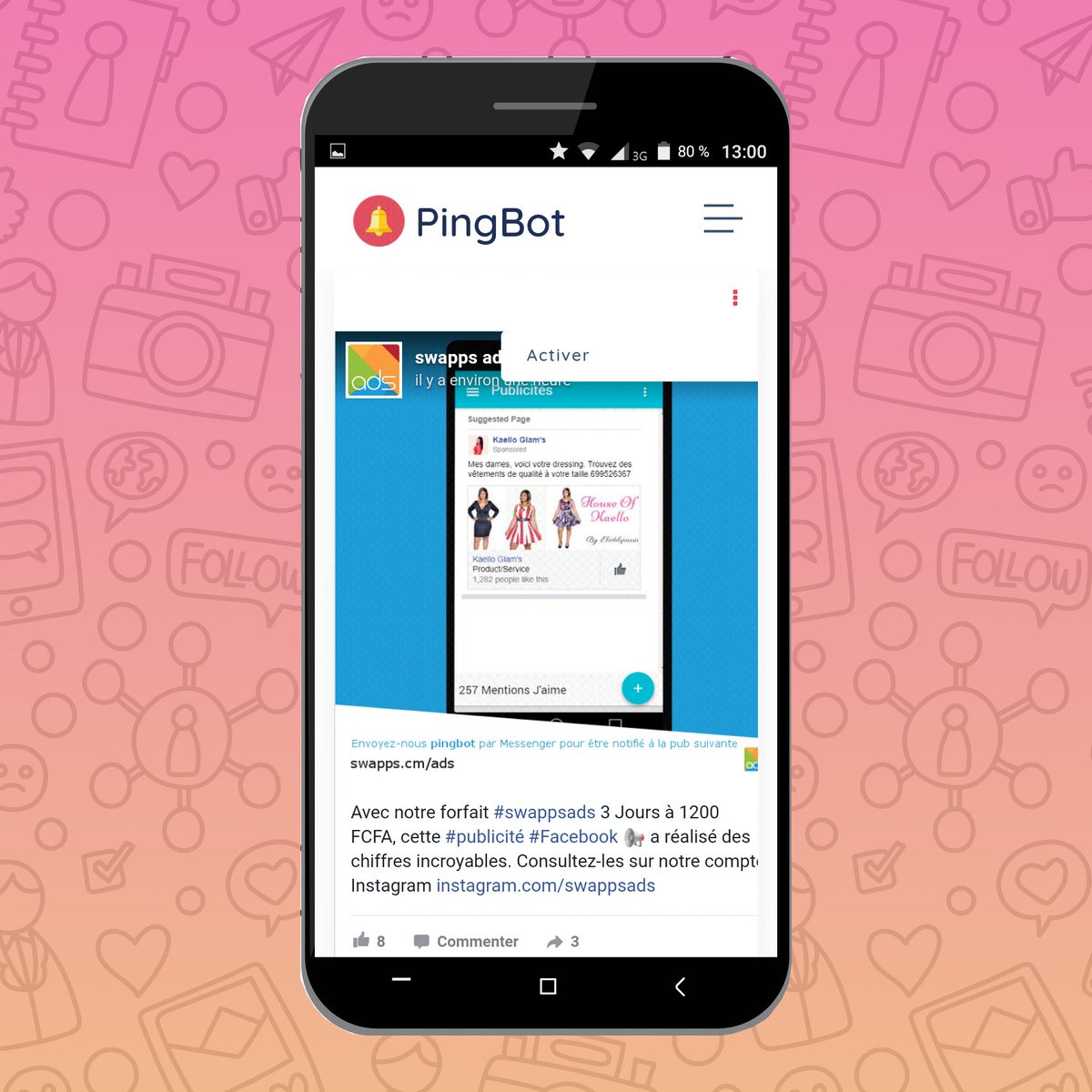 PingB0t's tweet photo. Quand vous avez de nouveaux abonnés 🙂 via #Facebook #Messenger, vous pouvez réactiver l'envoi des notifications 📨 pour une publication particulière. #PingBot enverra alors des #Pings uniquement à ceux-ci. https://t.co/Vni7TOdu0r
