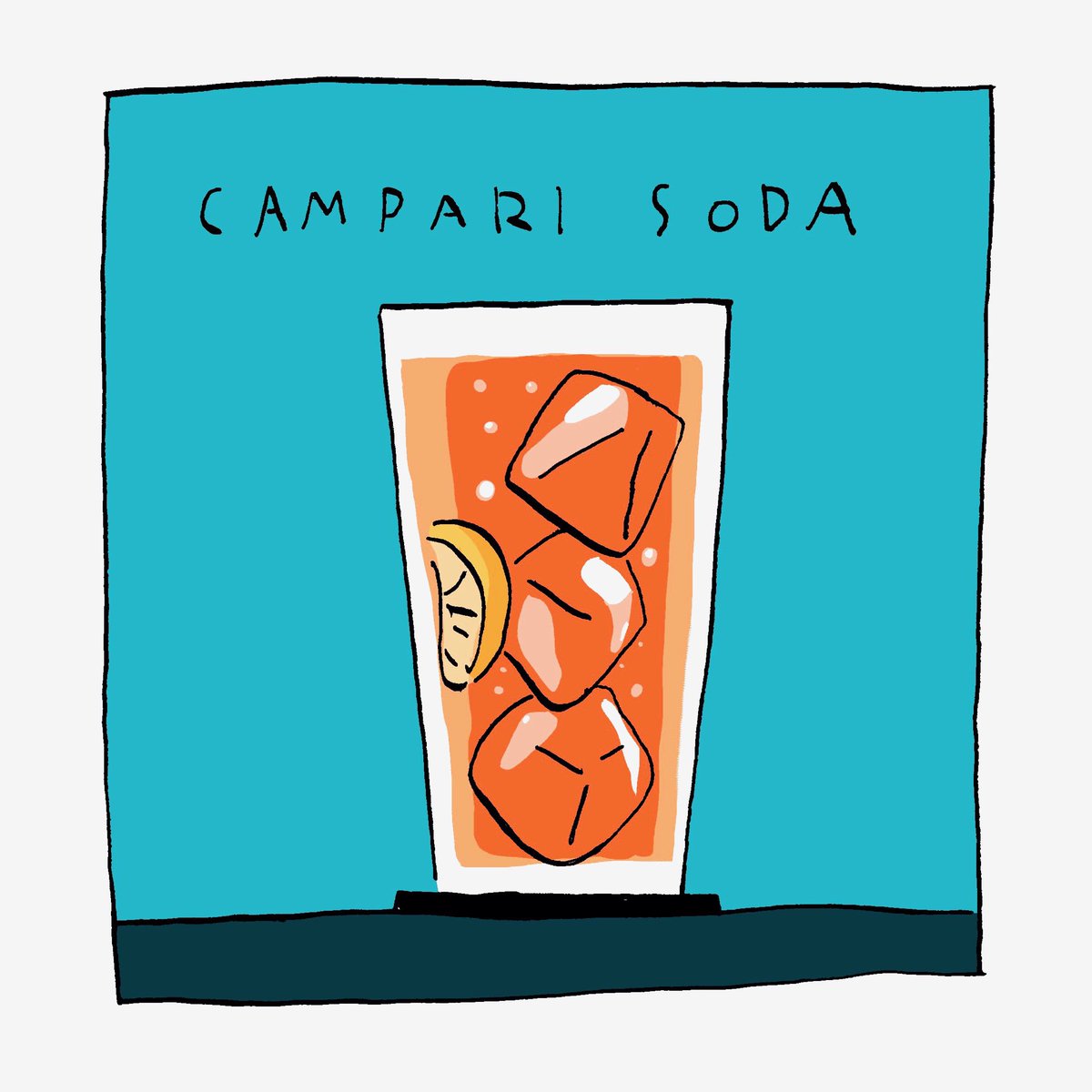 「最近、カンパリソーダっておいしいなと思いました。 」|スケラッコのイラスト