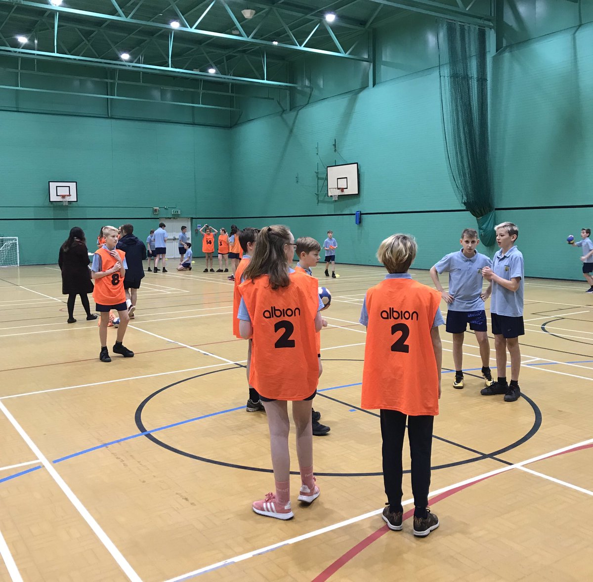 PHSYear8and9's tweet image. Year 8 have been #gettingactive today playing #handball &amp;amp; learning the rules in #French &amp;amp; #german