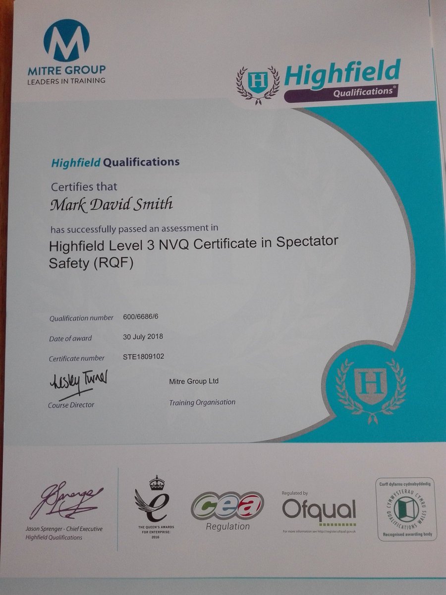 smith081981's tweet photo. Finally received all of my certificates today!

Level 2 Certificate in Event security operations

Advanced Level apprenticeship in advanced spectator safety

NVQ Level 3 Certificate in Spectator safety

Level 2 English functional skills

Level 2 Mathematics functional skills https://t.co/pSVPkb0xib