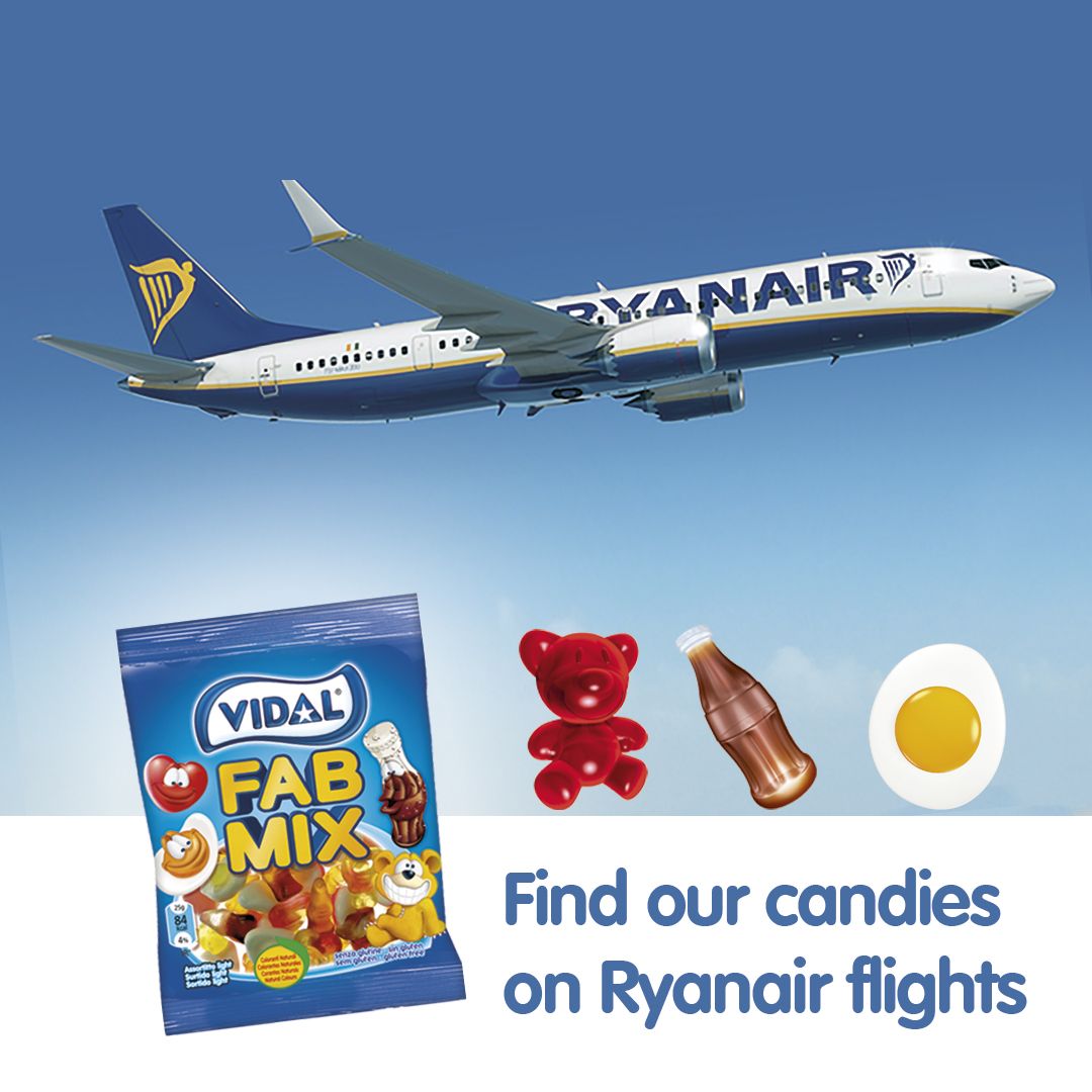 Vidal_Candies's tweet photo. Our #FabMix is a high flying jelly assortment! ✈✈
#RyanairInflight #VIDALxRyanair #Retailinmotion https://t.co/HJA8trO57x