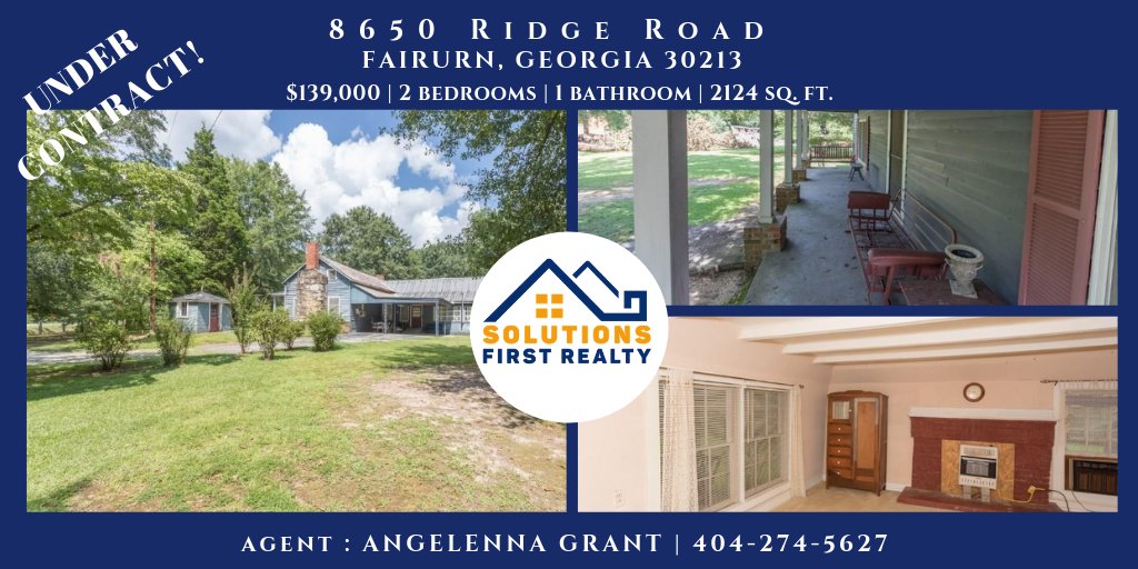 SolutionsFirstR's tweet photo. 🏡UNDER CONTRACT🏡 
Awesome home in Fairburn, GA for this 2124 sq. ft. home is now under contract!  

Agent: Angelenna Grant | 404-274-5627

#solutionsfirstrealty #georgiabroker #realtor #realty #realestate #realestateagent #undercontract #pendingsale https://t.co/cOSBr6RWxX