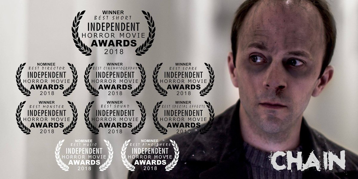 CJReith's tweet image. CHAIN had an amazing run at the Independent Horror Movie Awards. 6 AWARDS (Inc. best short) and 3 NOMINATIONS

Learn more about this amazing event here;
filmfreeway.com/IndependentHor…

#filmfestival #scary #horror #indiefilm #HorrorFan #award #horrorfilm #Director #Producer #festival